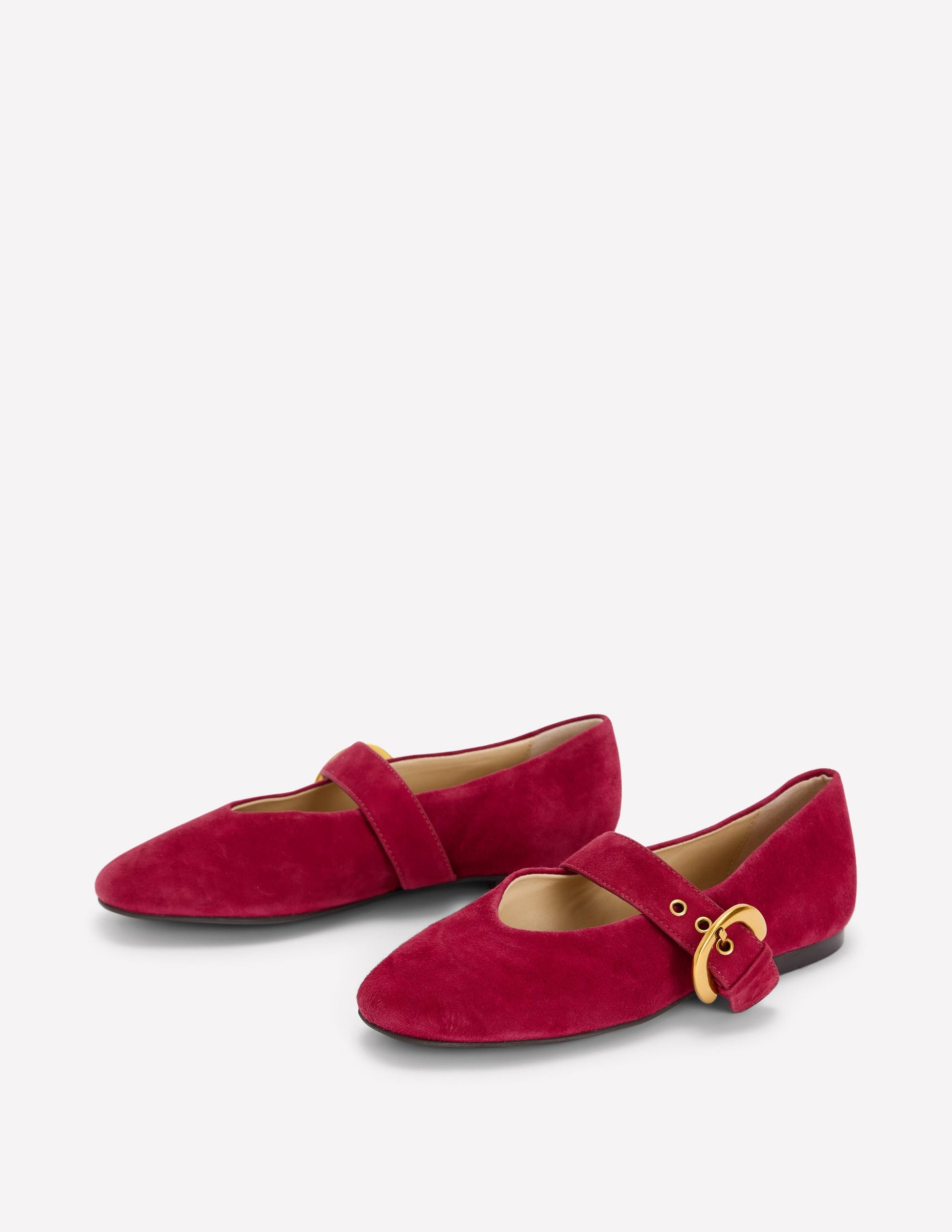 Kylie Flache Mary Janes mit Schnalle-Weinrot-4