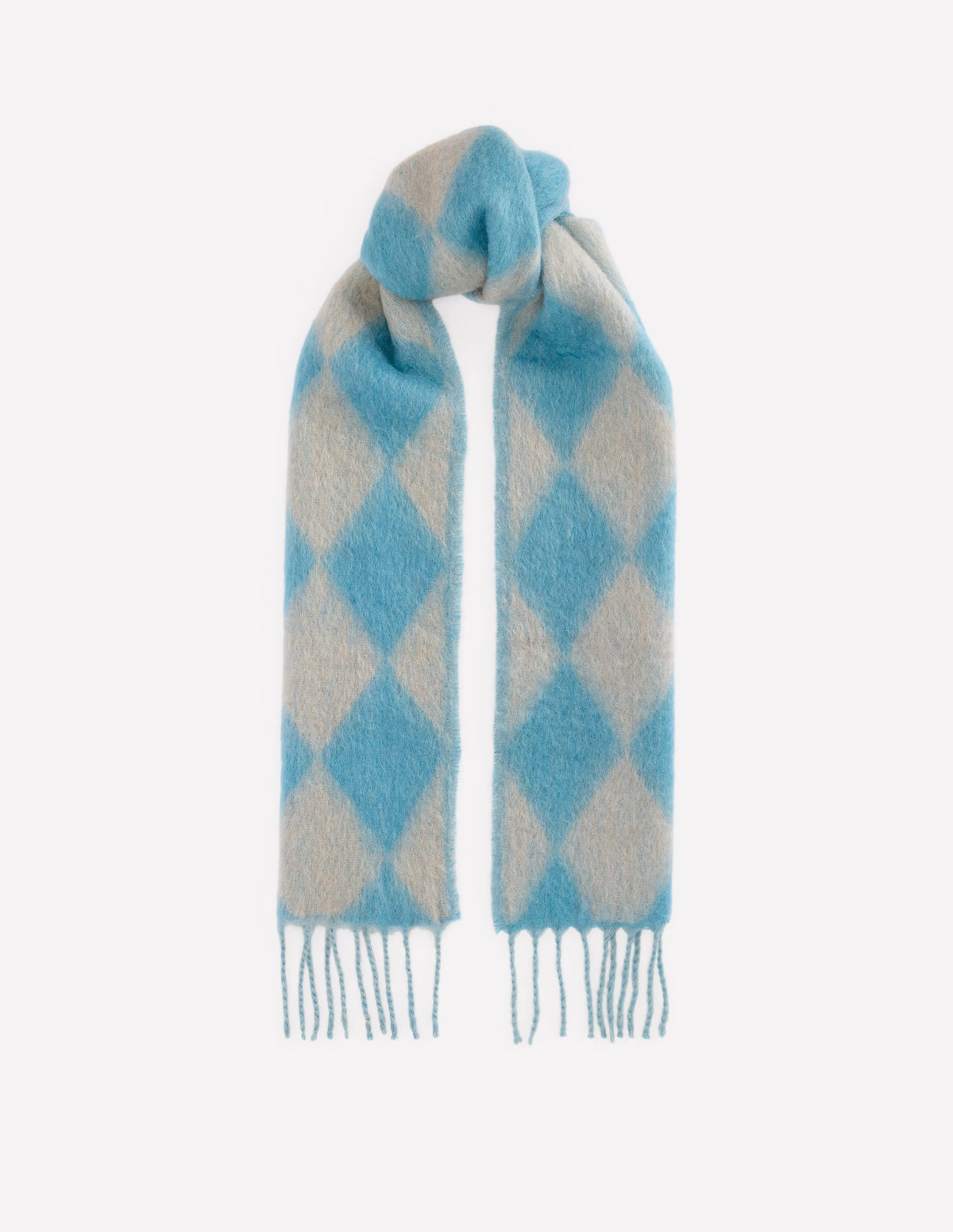 Gewebter Mohair-Schal-Enteneiblau Argyle-1