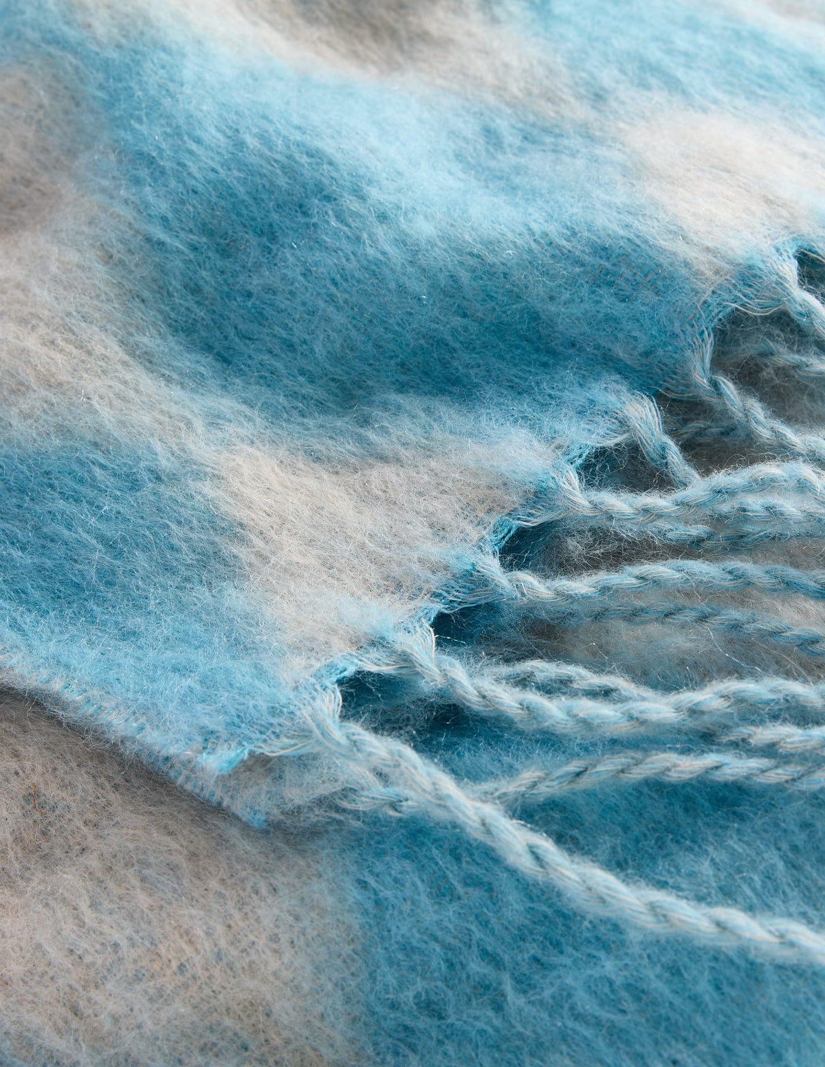 Gewebter Mohair-Schal-Enteneiblau Argyle-3