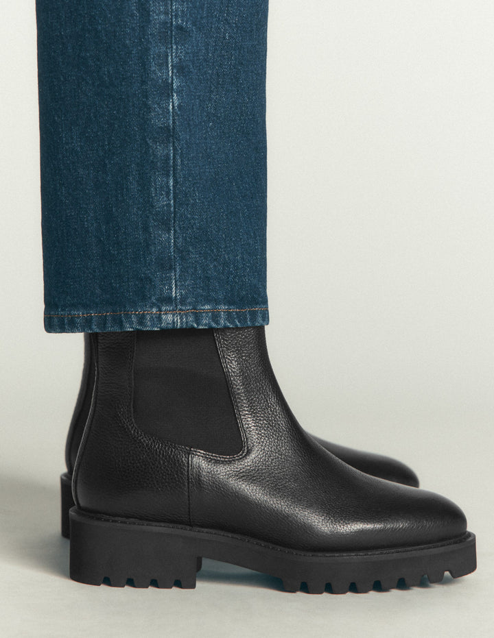 Jessie Chelsea-Stiefel mit breiter Sohle-Schwarz