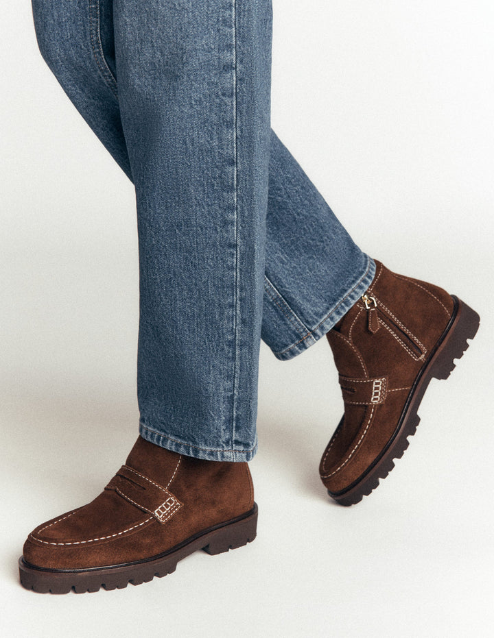 Stiefeletten im Loafer-Stil-Schoko