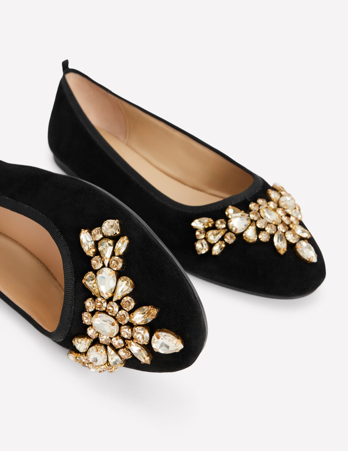 Patti Ballerinas mit runder Zehenpartie-Schwarzes Wildleder Verziert - Image 4