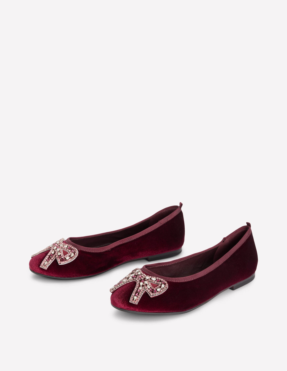Patti Ballerinas mit runder Zehenpartie-Dunkles Burgunderrot Schleife - Image 3