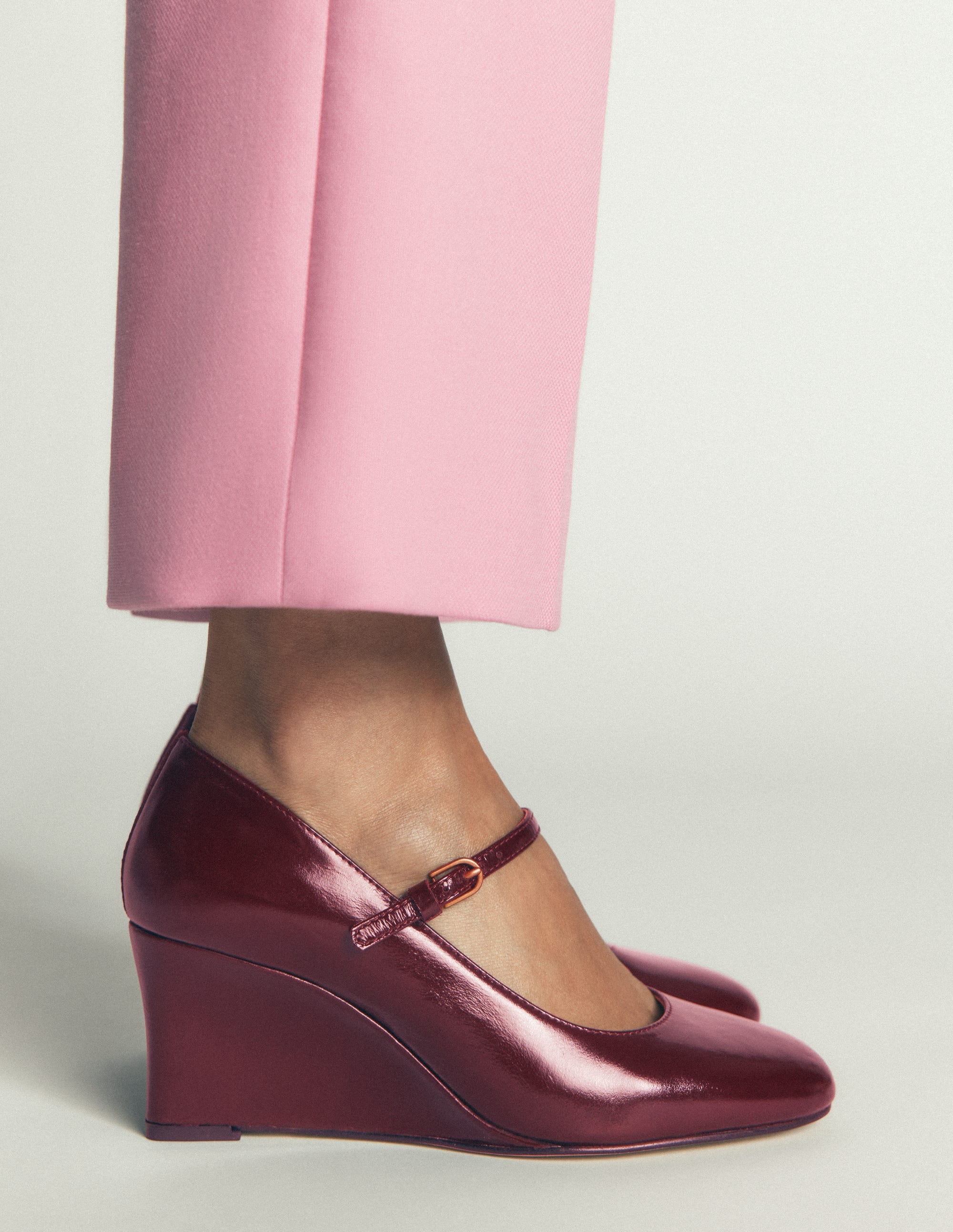 Mary Janes mit Keilabsatz-Oxblood - Image 2
