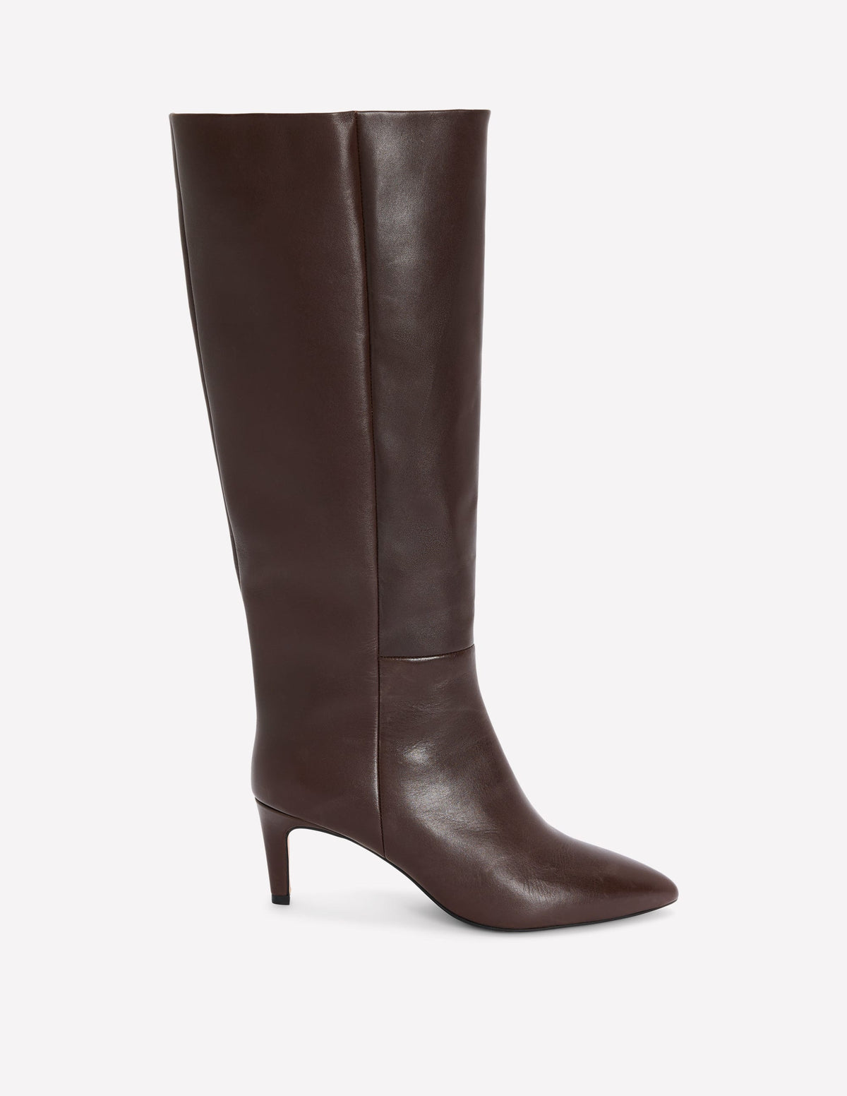 Stiefel mit geradem Schaft und Absatz-Schoko-1