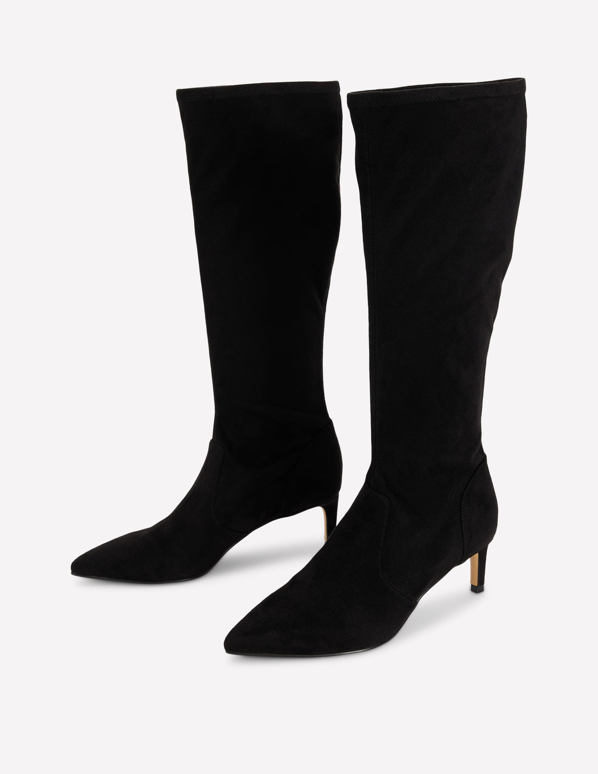 Stretch-Stiefel mit Kitten-Absatz-Schwarz - Image 3