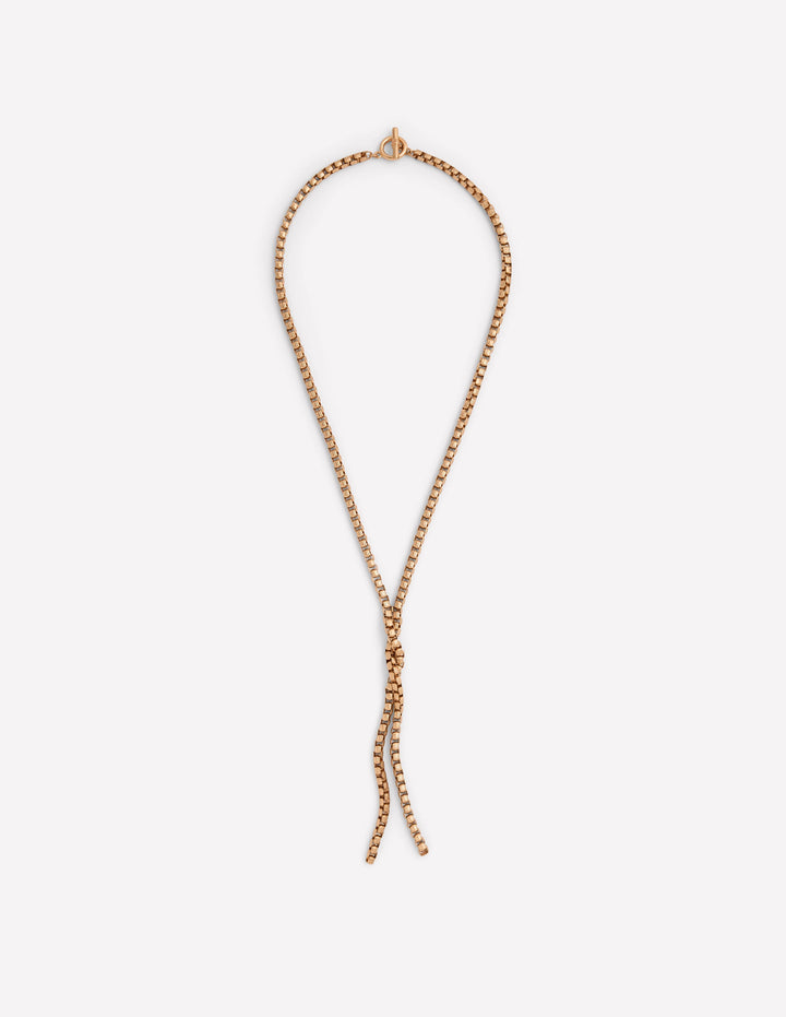 Lange Halskette mit Knoten-Gold