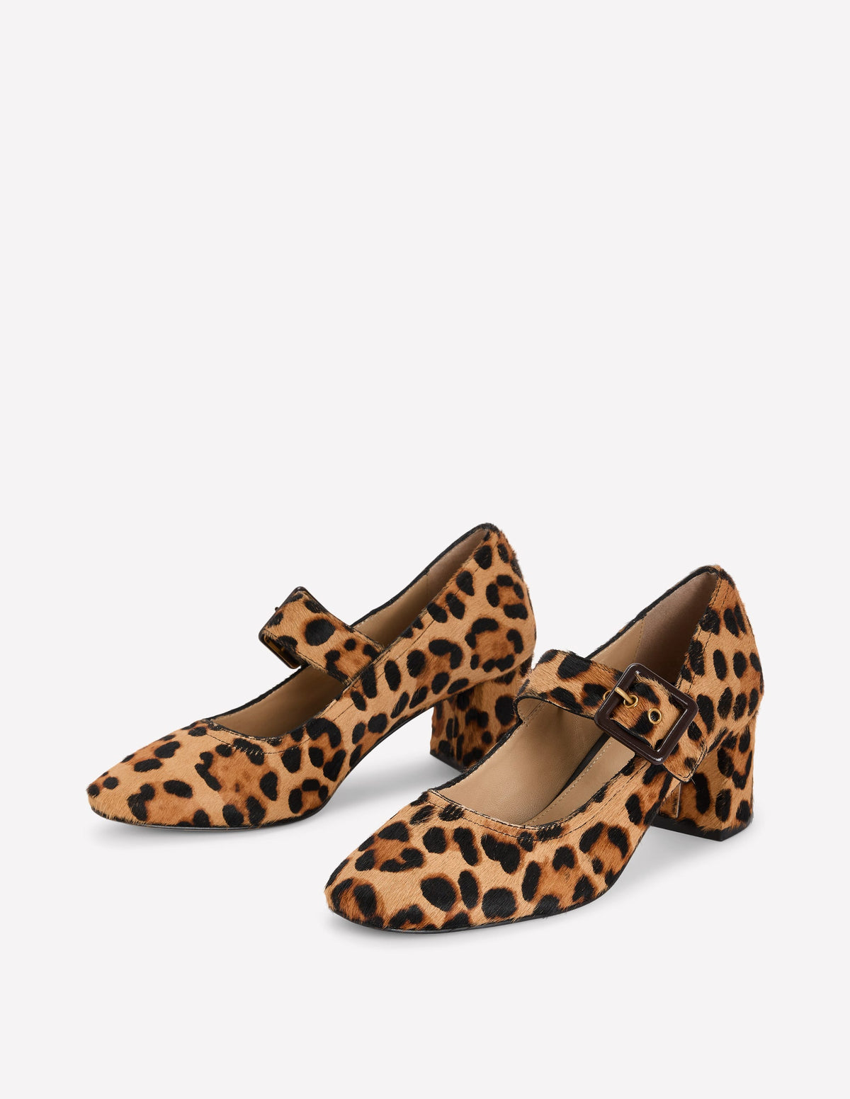 Pumps mit Schnallenriemen und Blockabsatz-Klassisches Leopardenmuster - Image 3