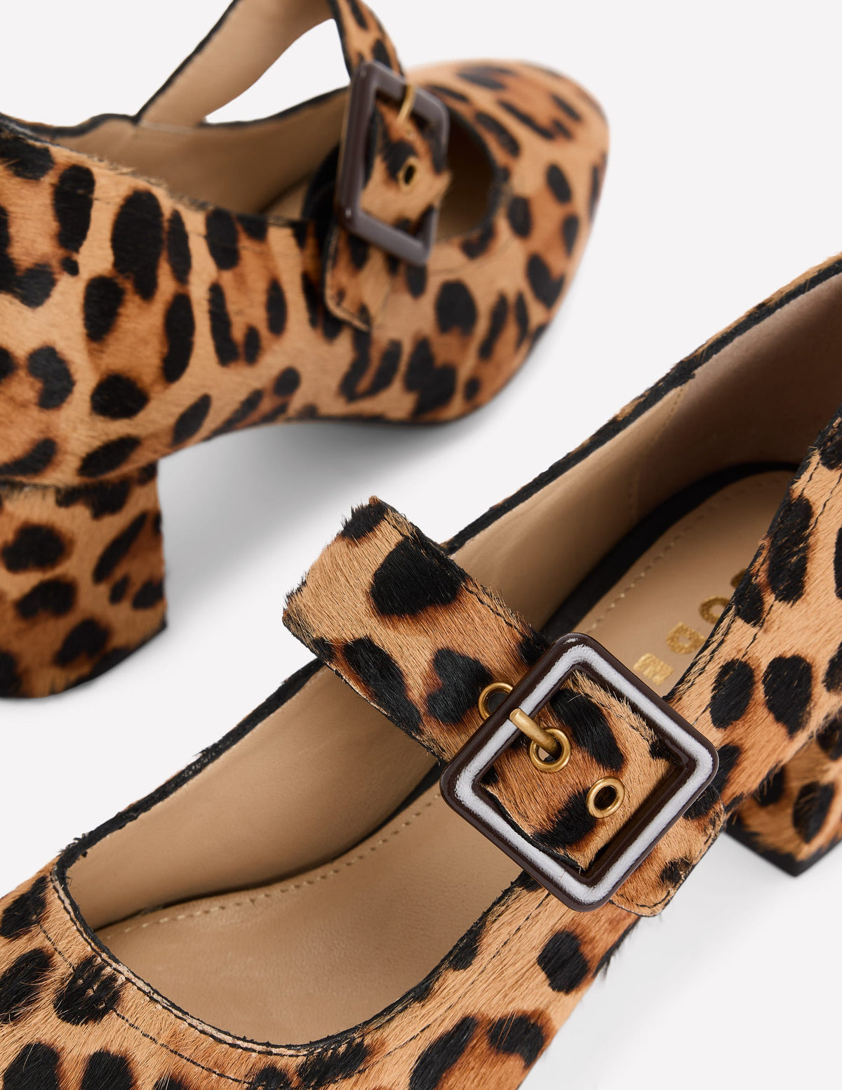 Pumps mit Schnallenriemen und Blockabsatz-Klassisches Leopardenmuster - Image 4