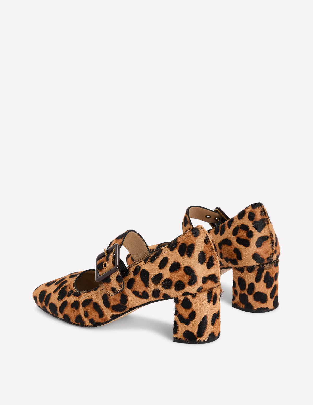 Pumps mit Schnallenriemen und Blockabsatz-Klassisches Leopardenmuster - Image 5