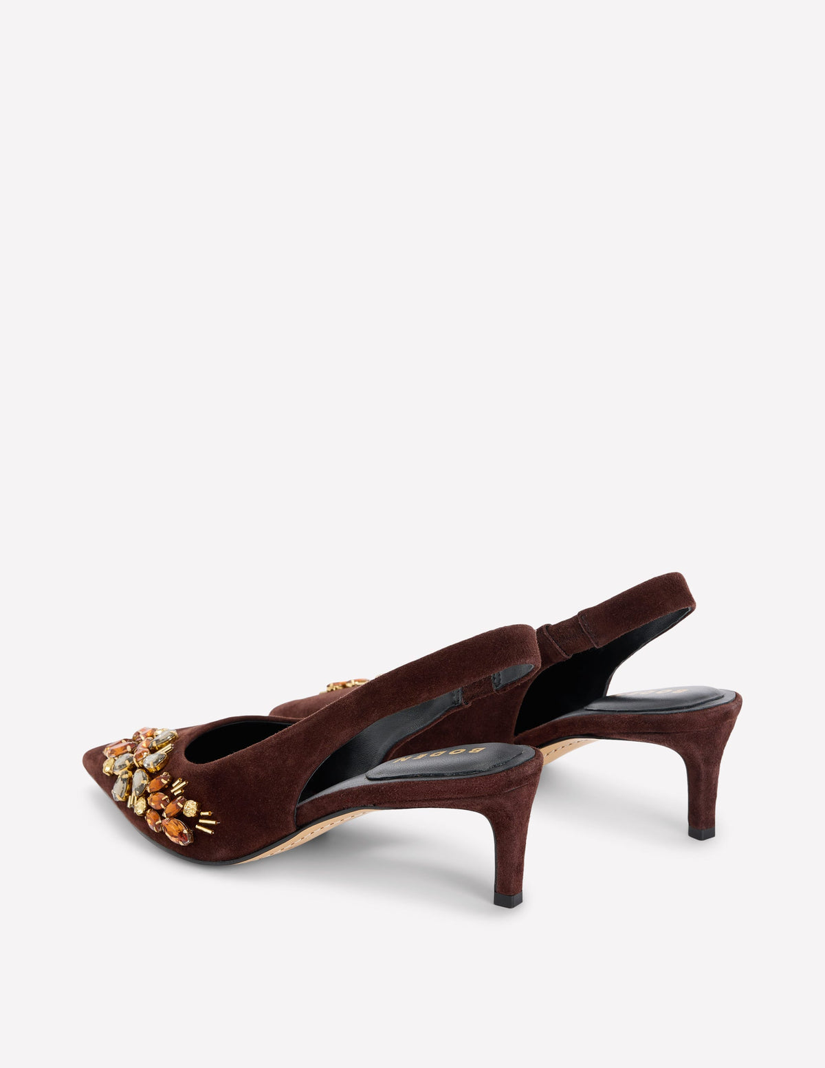 Hope Absatzschuhe mit spitzer Zehenpartie und Fersenriemen-Bitterschokolade Verziert - Image 6