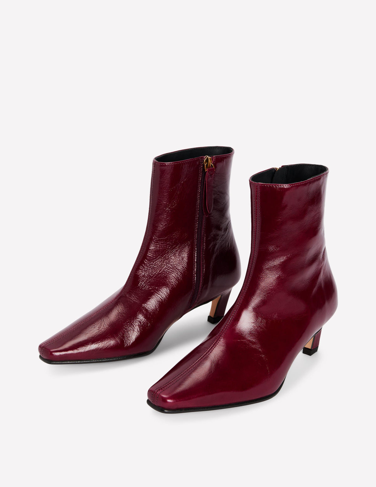 Bottines à bout droit-Bordeaux profond - Image 3