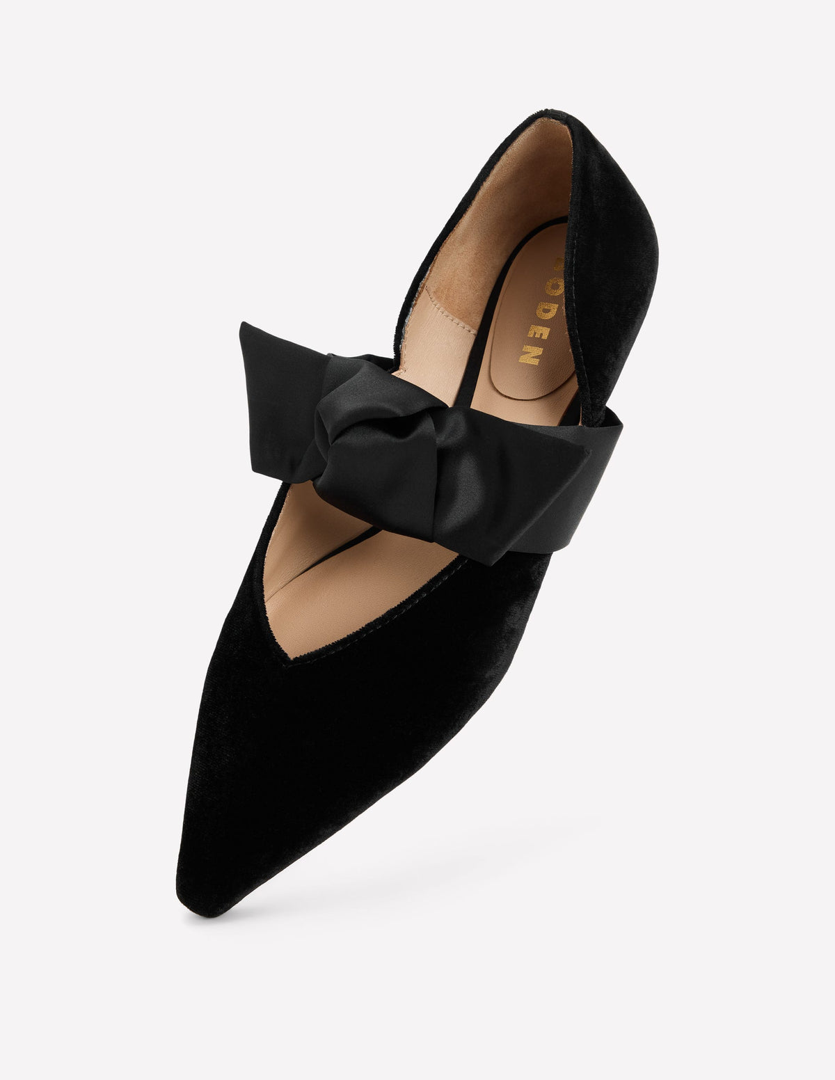 Flache, zweiteilige Schuhe mit Schleife-Schwarz - Image 4