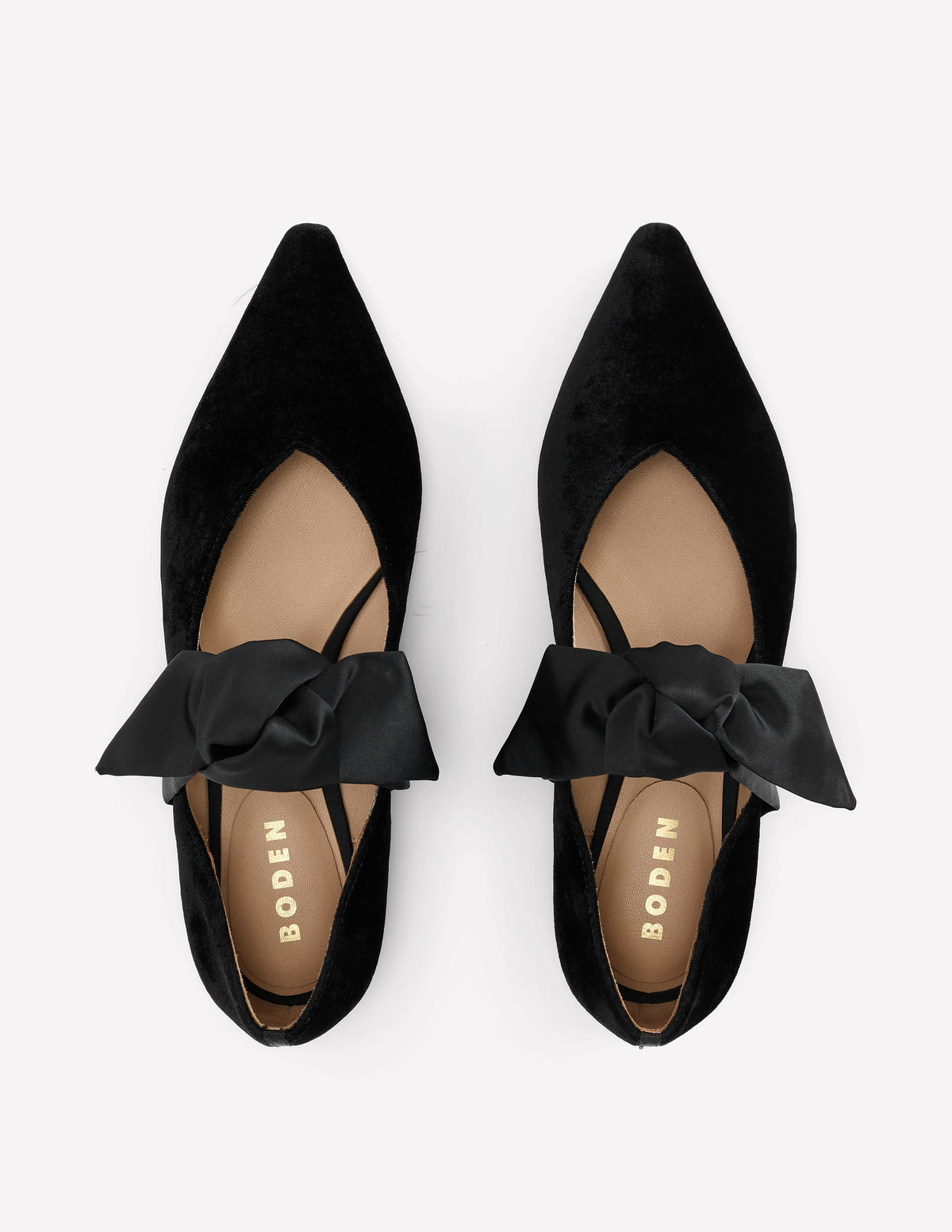 Flache, zweiteilige Schuhe mit Schleife-Schwarz-5