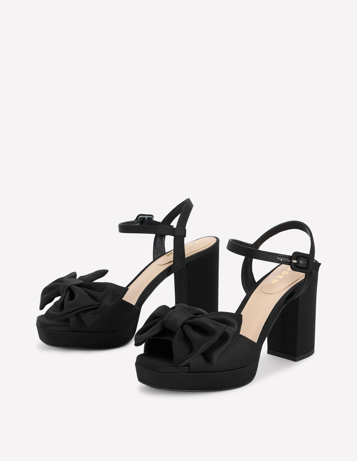 Plateauschuhe mit Schleife-Schwarz-3
