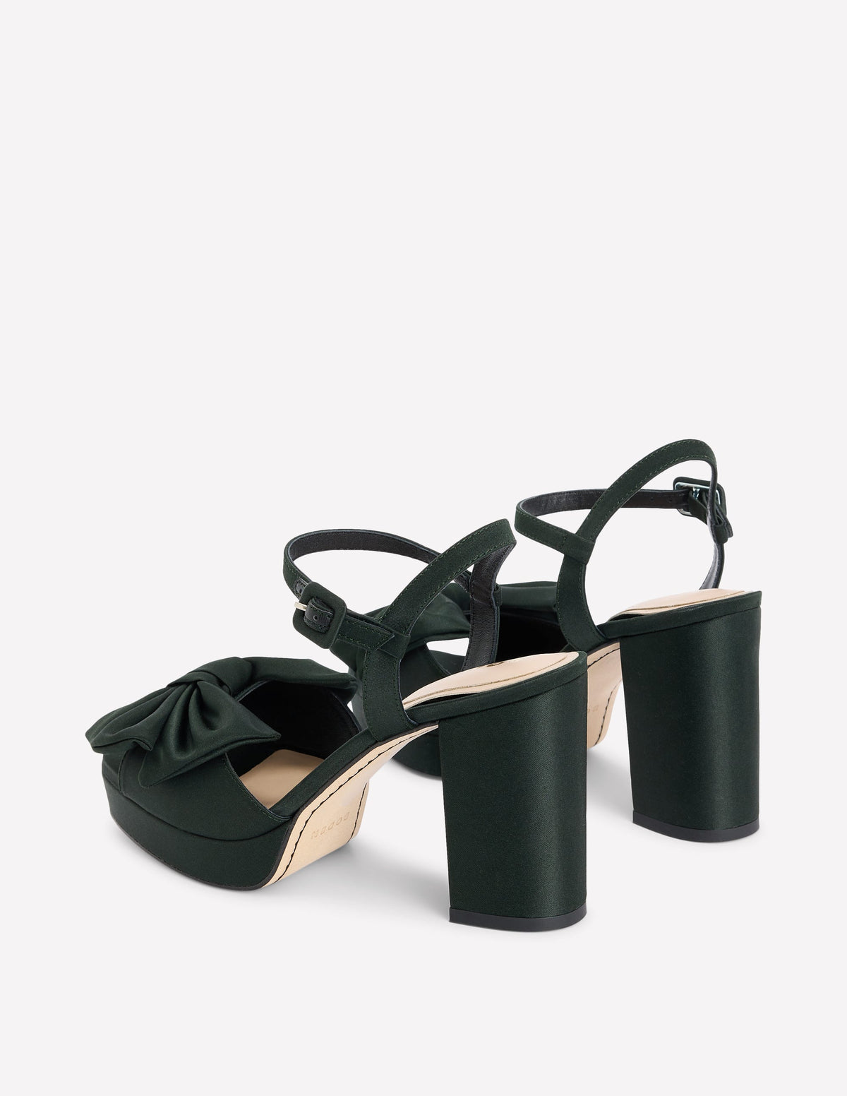 Chaussures compensées à nœud-Vert scarabée - Image 5