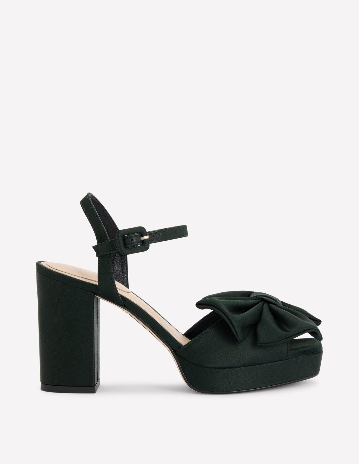 Chaussures compensées à nœud-Vert scarabée-1