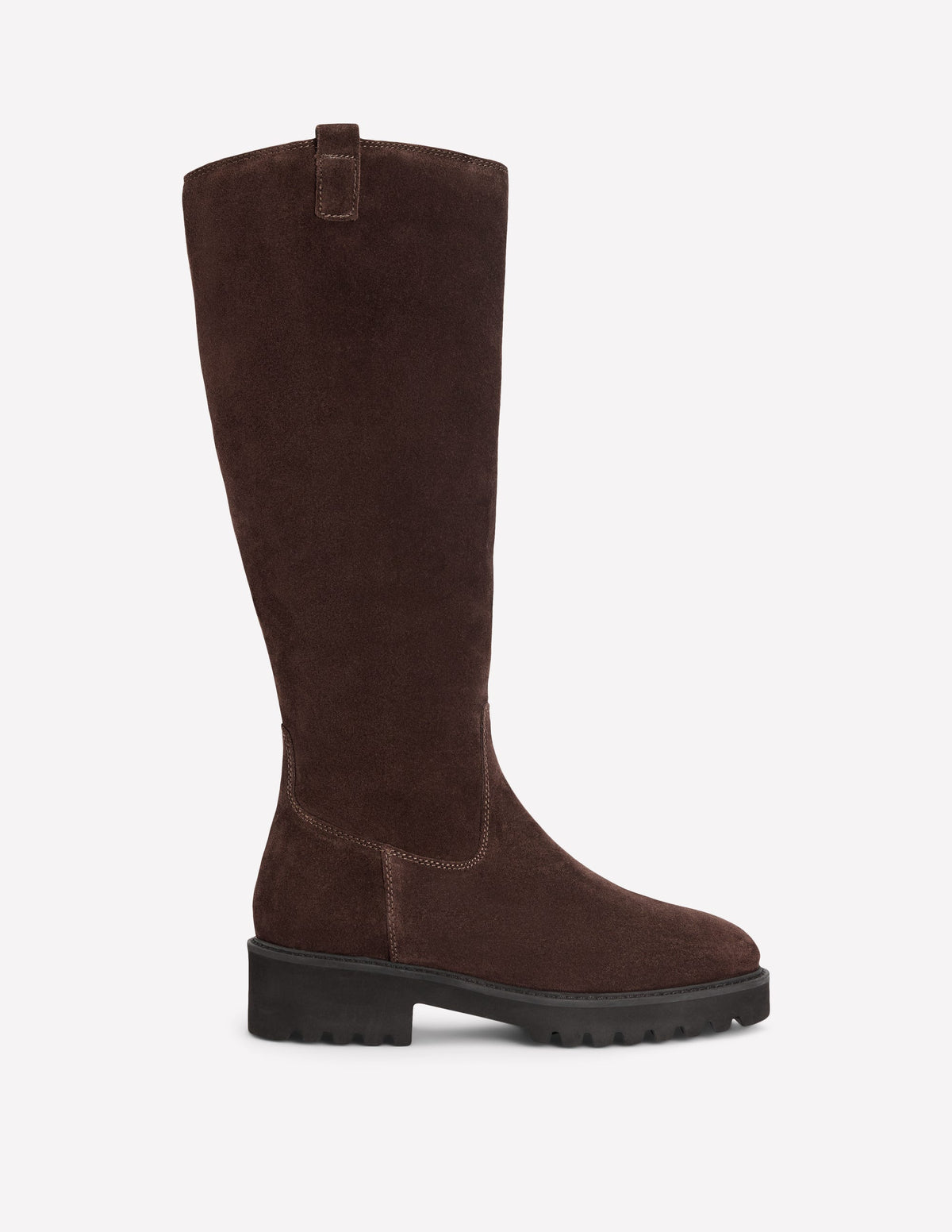 Kniehohe Stiefel mit breiter Sohle-Bitterschokolade-2
