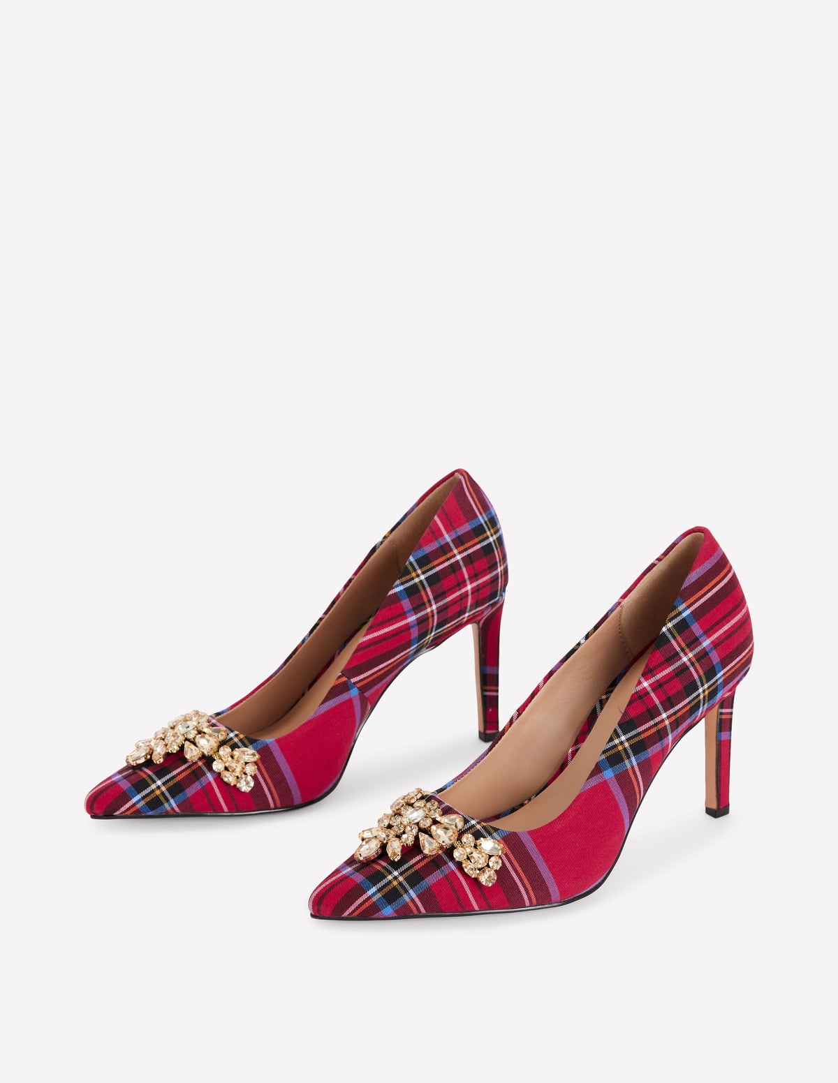 Escarpins ornementés-Écossais Rouge - Image 3