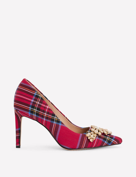 Escarpins ornementés-Écossais Rouge
