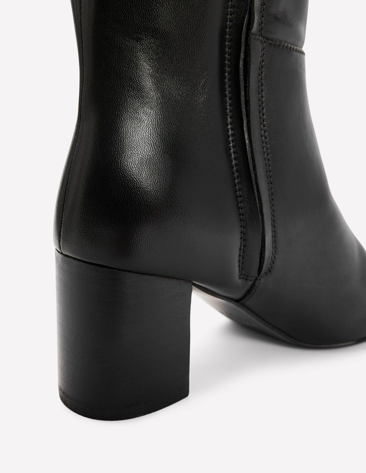 Bottes hauteur genou à surpiqûres-Noir-4
