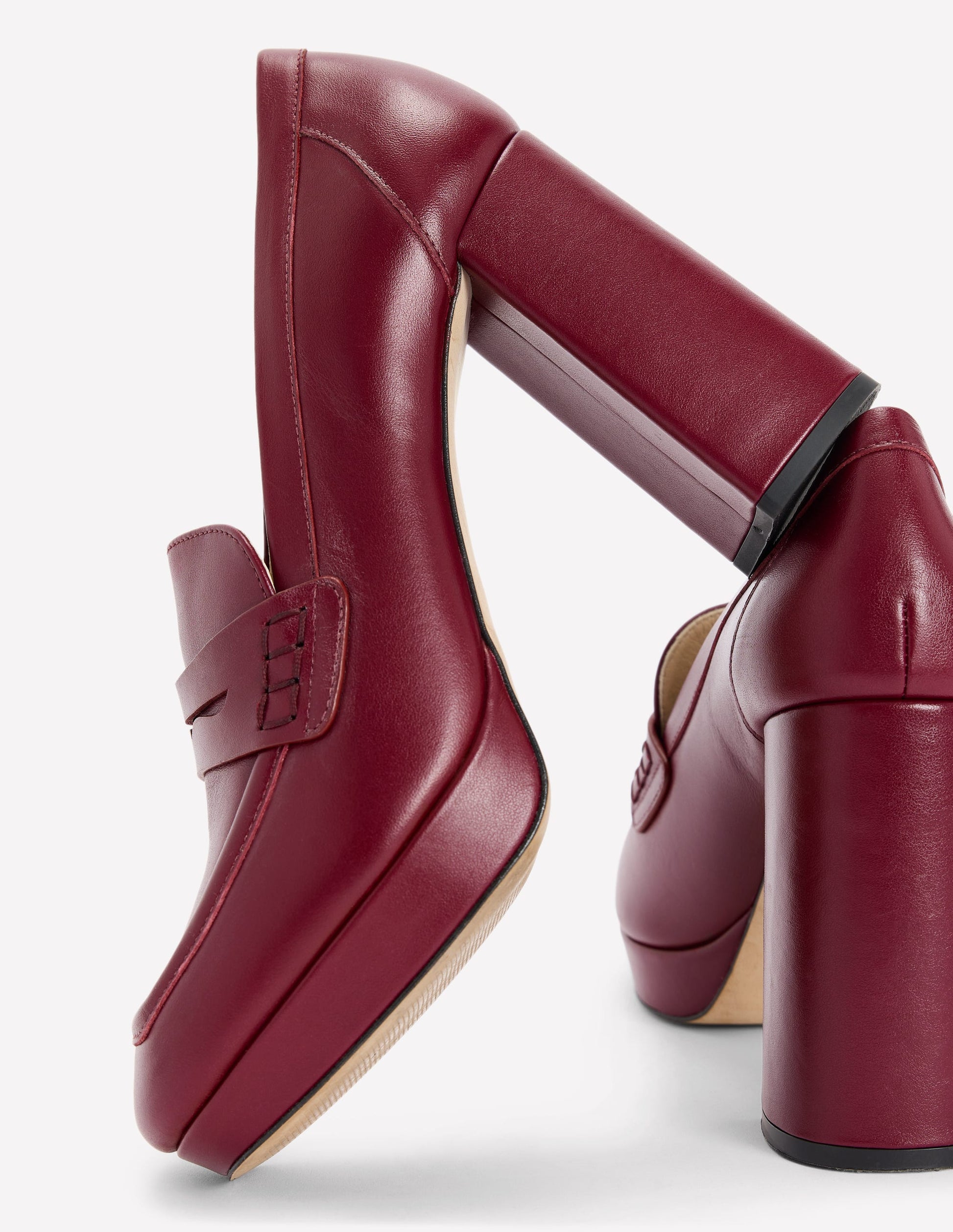 Mocassins à talons et semelle plateforme-Bordeaux profond-4