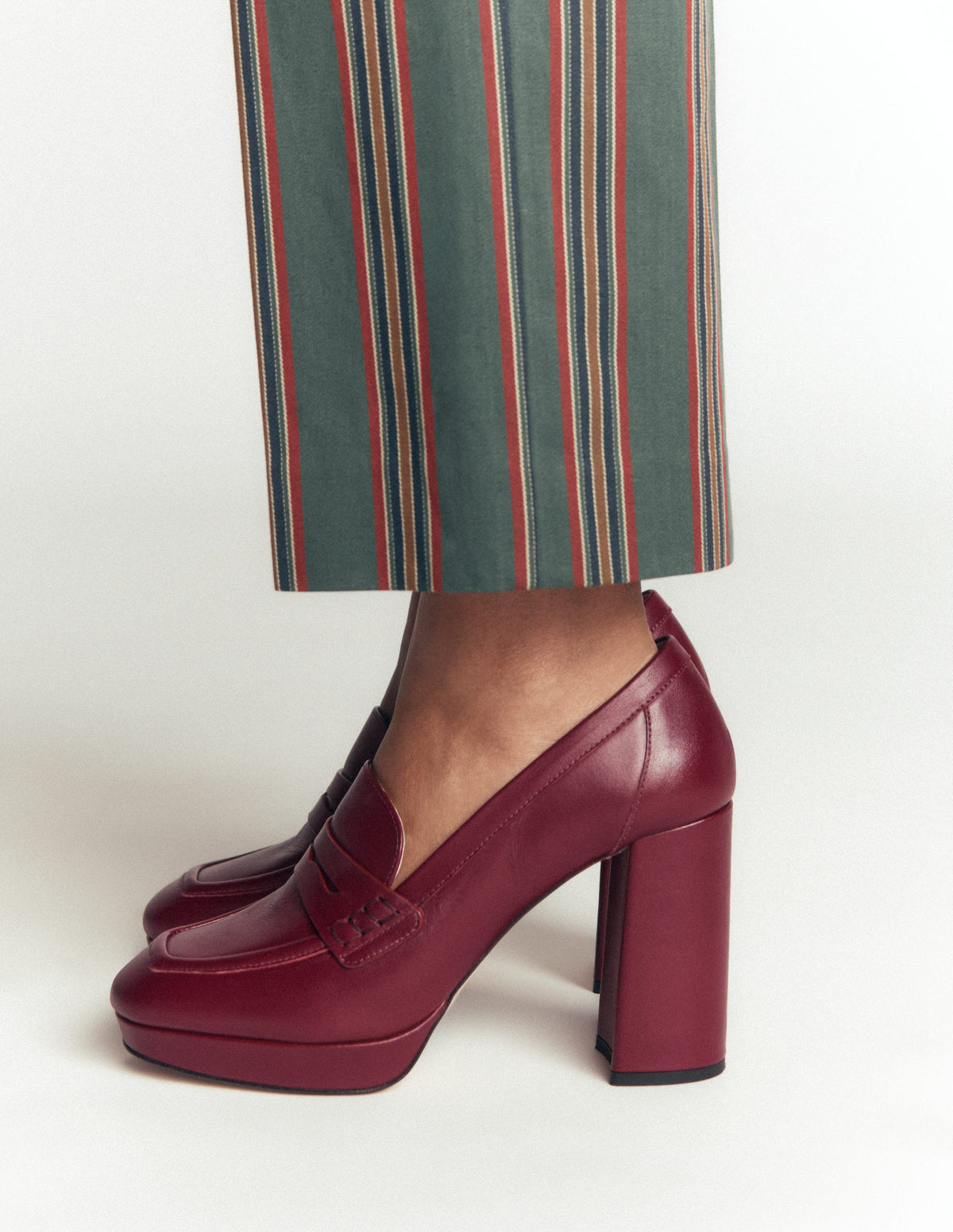 Mocassins à talons et semelle plateforme-Bordeaux profond - Image 2