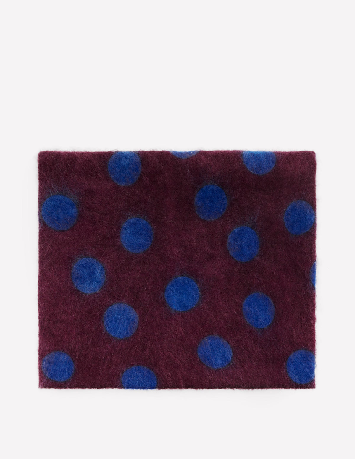 Schlauchschal aus gebürstetem Kaschmir-Dunkle Kirsche, Blaue Punkte-1