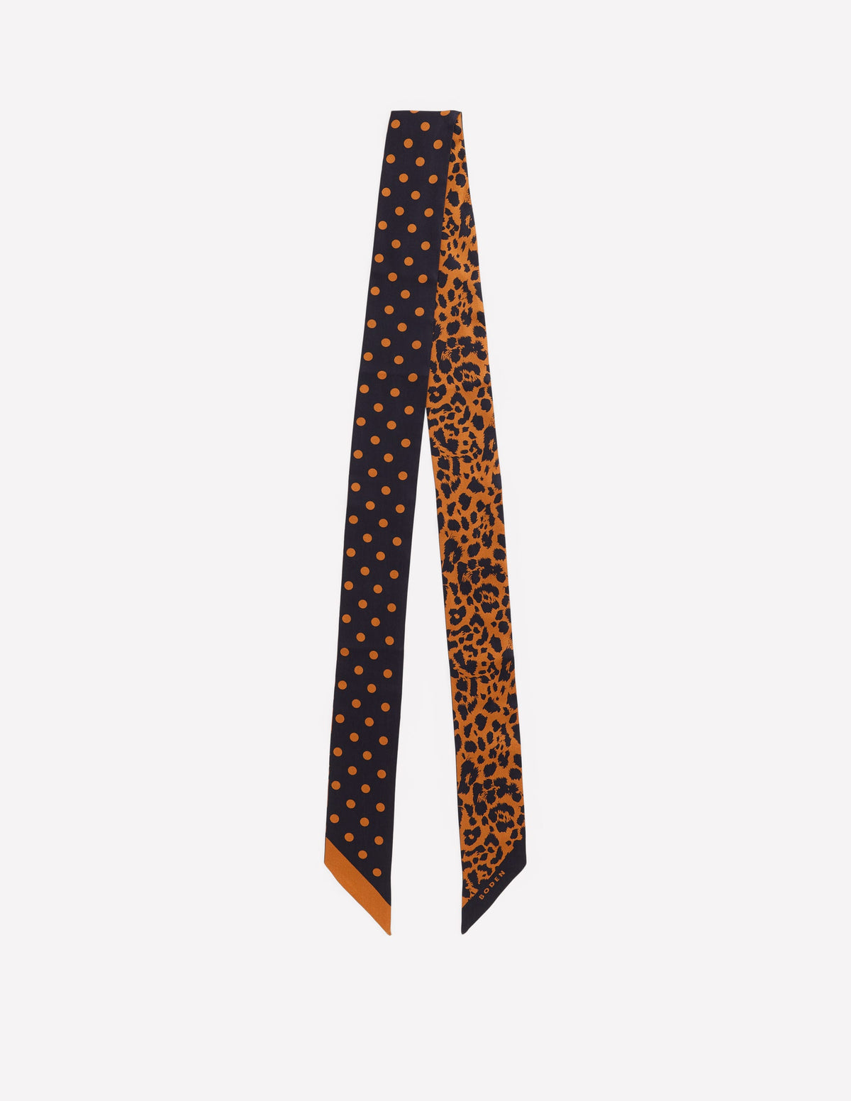 Octavia Schmaler Seidenschal-Leopard mit Tupfen-1