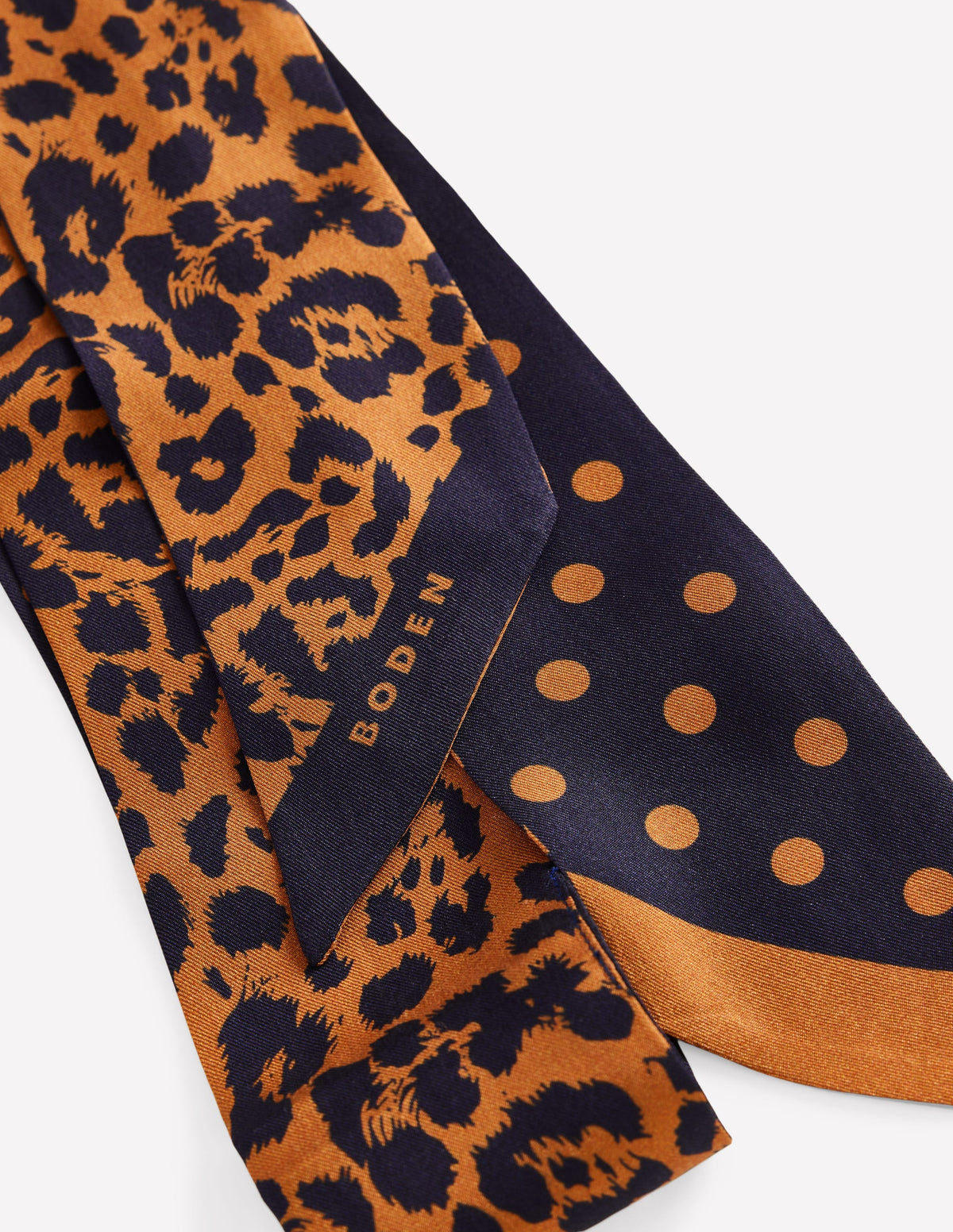 Octavia Schmaler Seidenschal-Leopard mit Tupfen-3