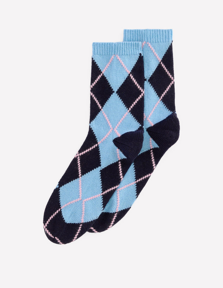 Kuschelige Stricksocken-Argyle-Muster
