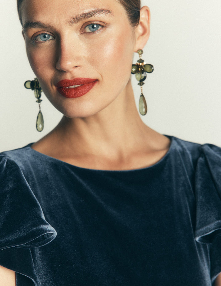 Chandelier Earrings-Green