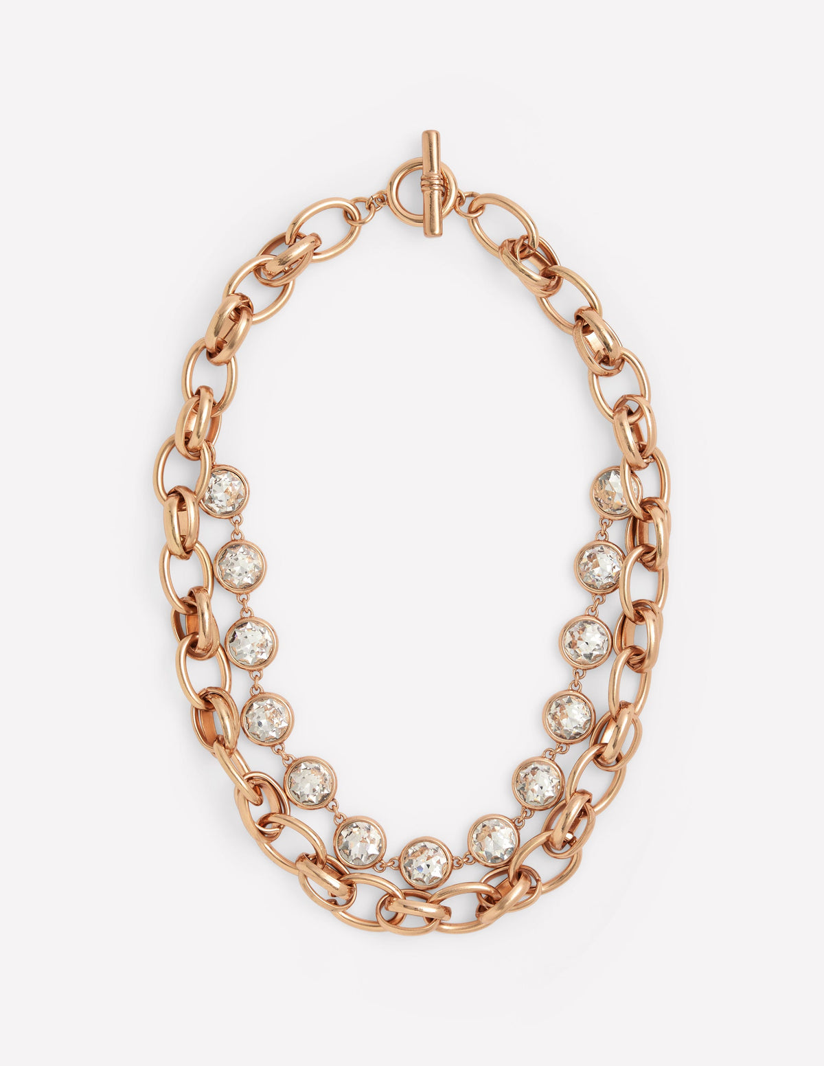 Breite Halskette mit Metalljuwelen-Gold-1