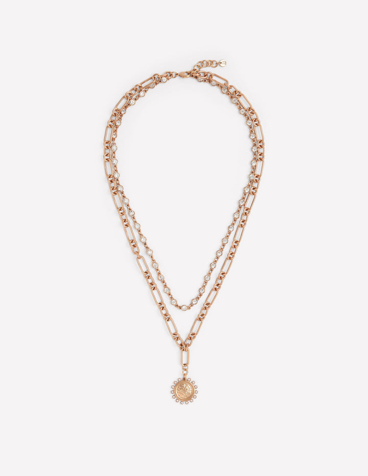 Zarte Halskette mit Metalljuwelen-Gold