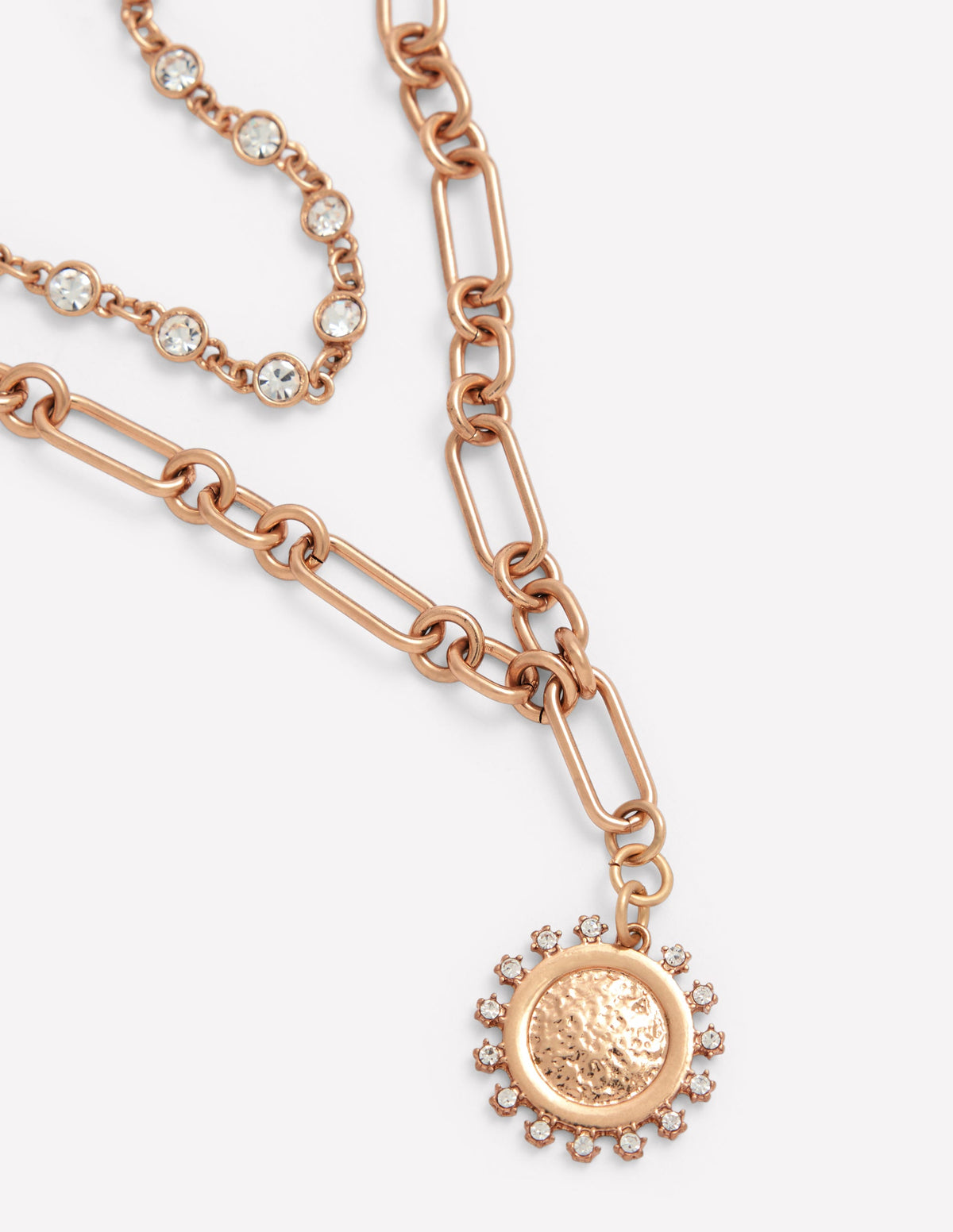 Zarte Halskette mit Metalljuwelen-Gold - Image 3