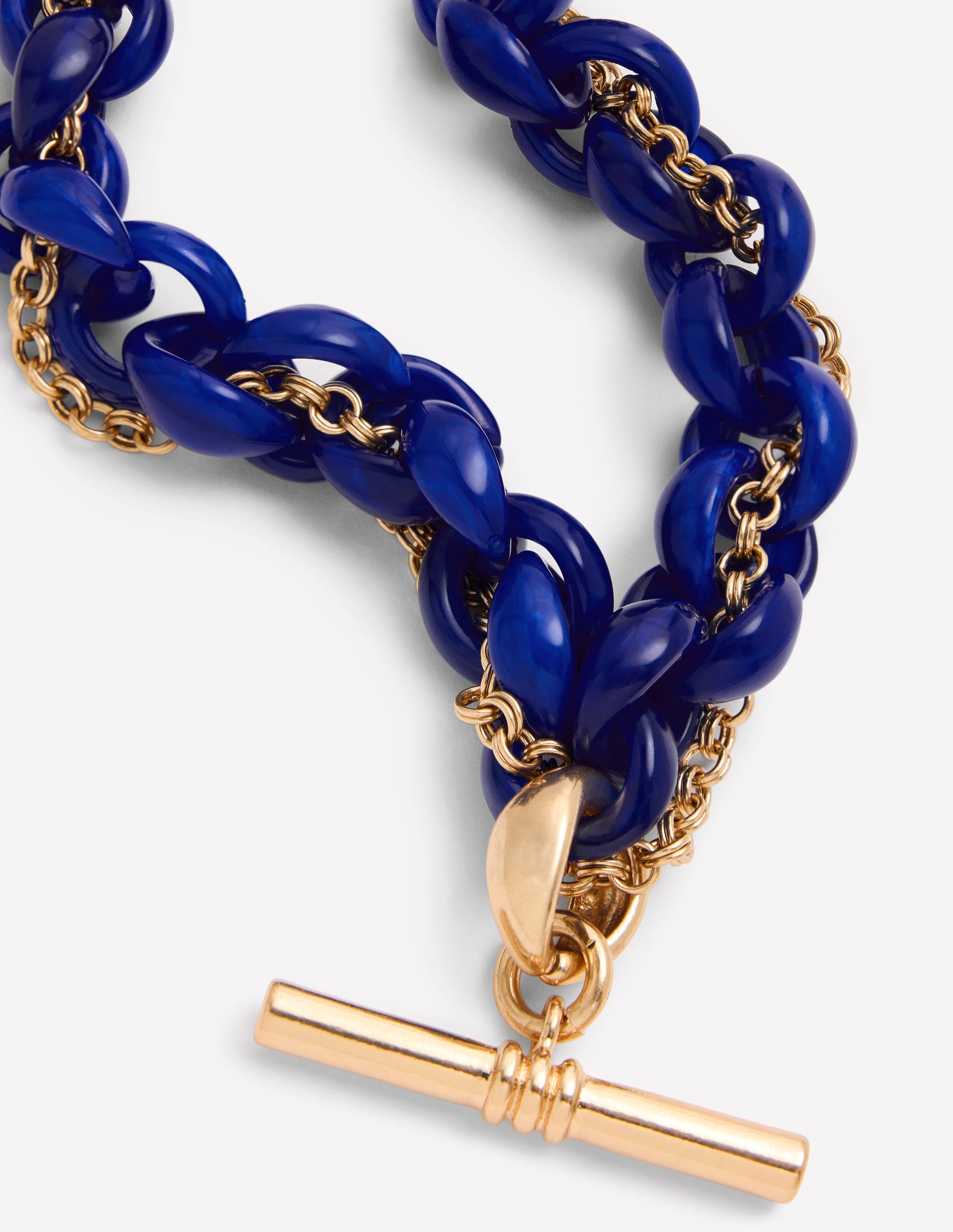 Resin T Bar Chain Necklace-Blue-3
