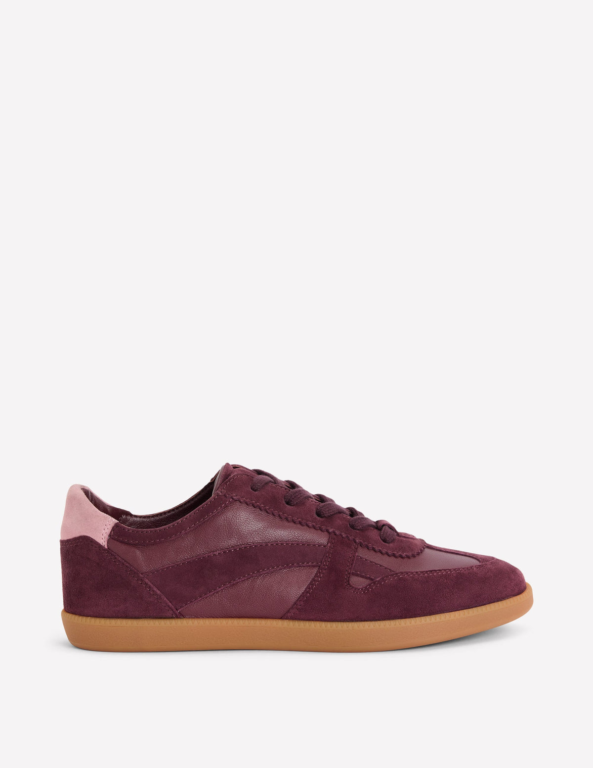 Sneaker mit seitlichem Lederdetail-Oxblood - Image 1