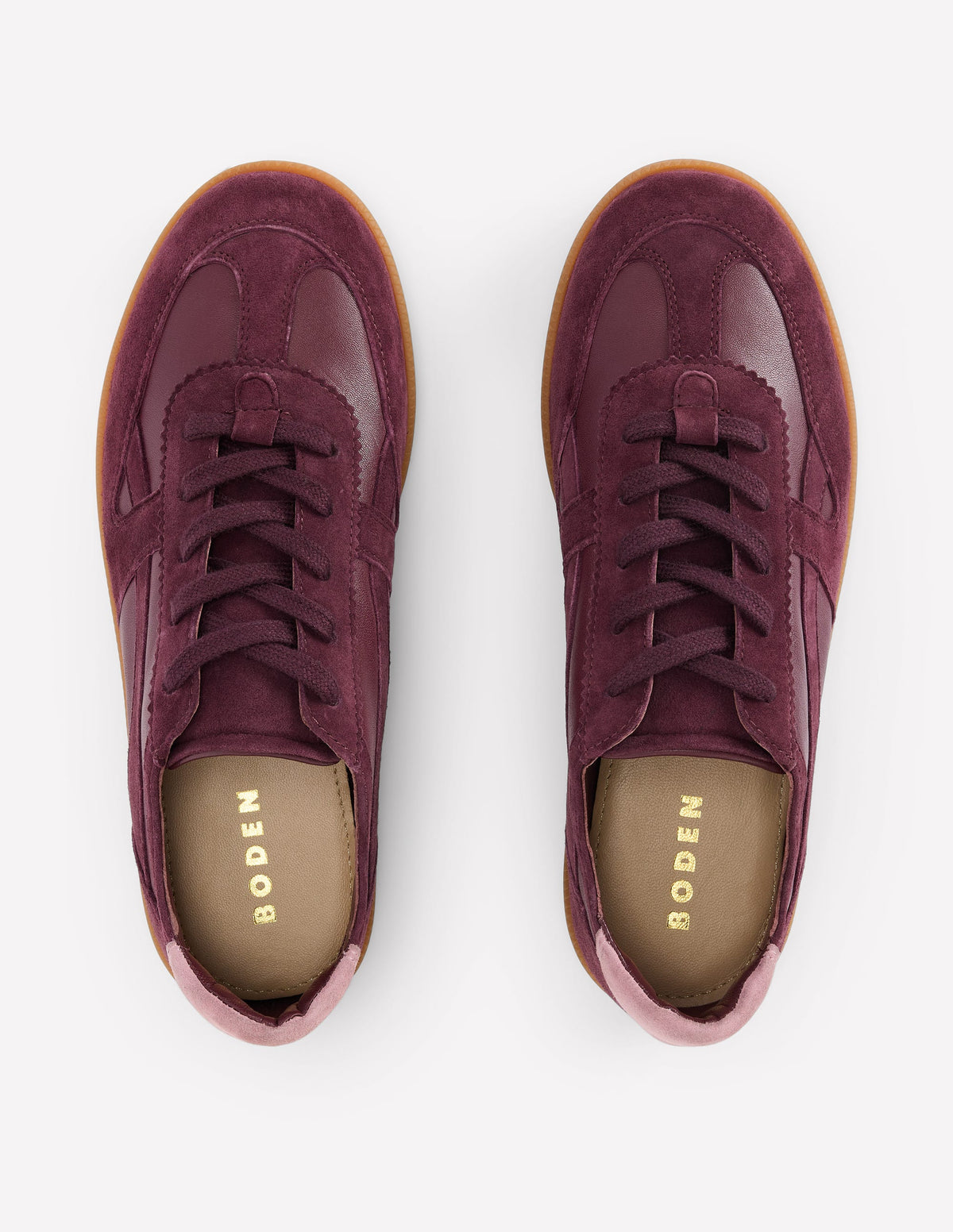 Sneaker mit seitlichem Lederdetail-Oxblood - Image 5