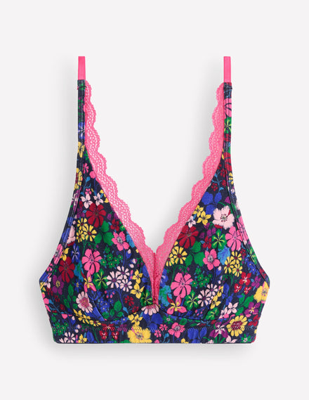 Stripe & Stare Spitzen-BH mit tiefem Dekolleté-Blumenmuster