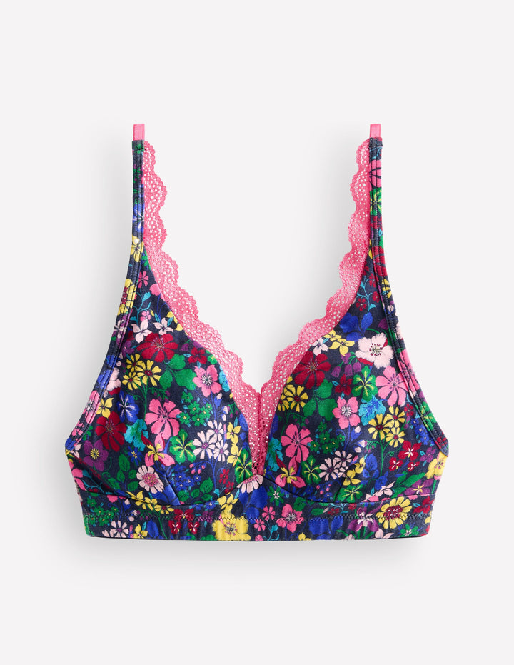 Soutien-gorge plongeant à dentelle Stripe & Stare-À fleurs