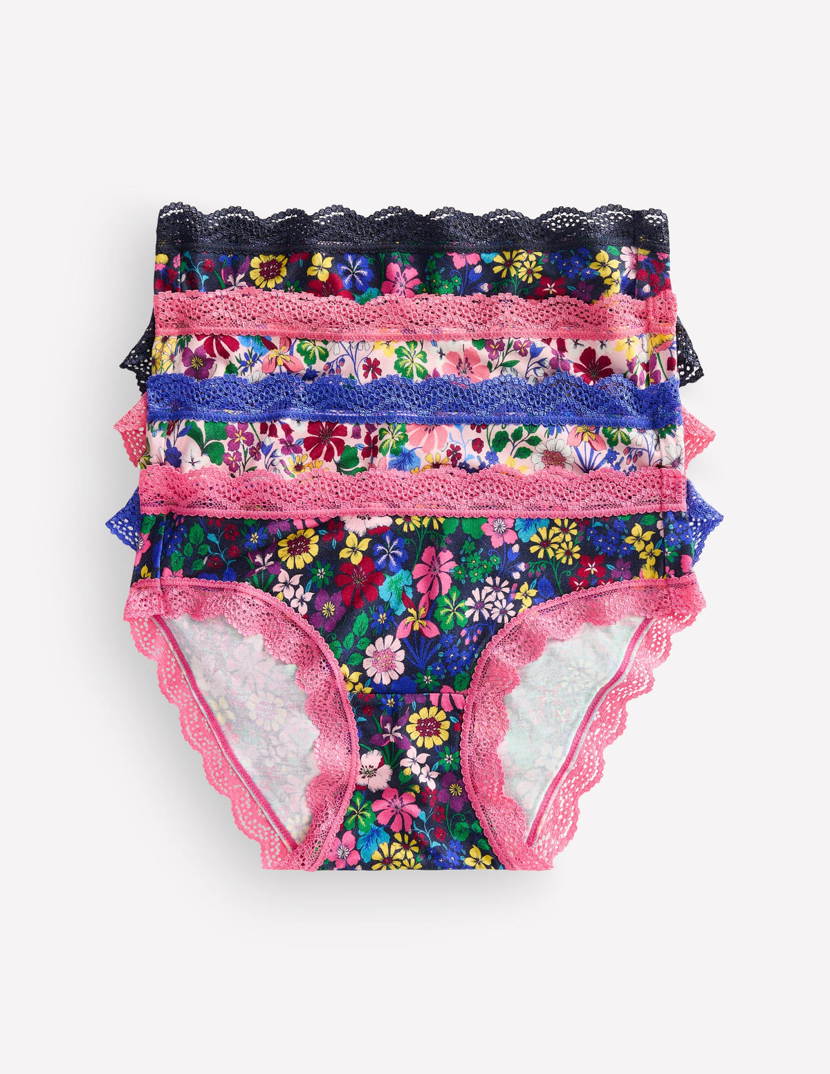 Stripe & Stare Slips mit hohem Bund-Blumenmix im 4er-Pack-1