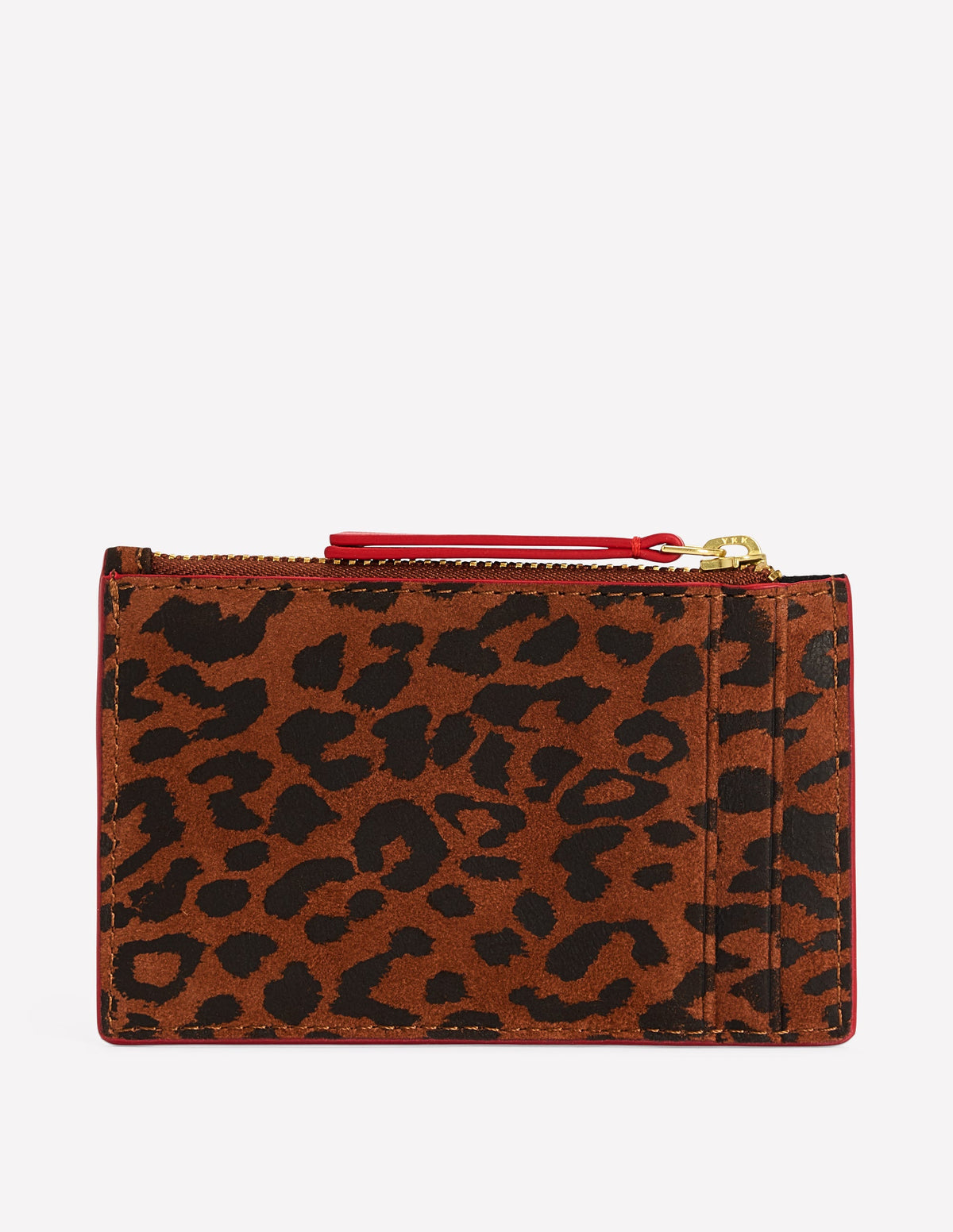 Leather Card Holder-Leopard Printed Suede-2