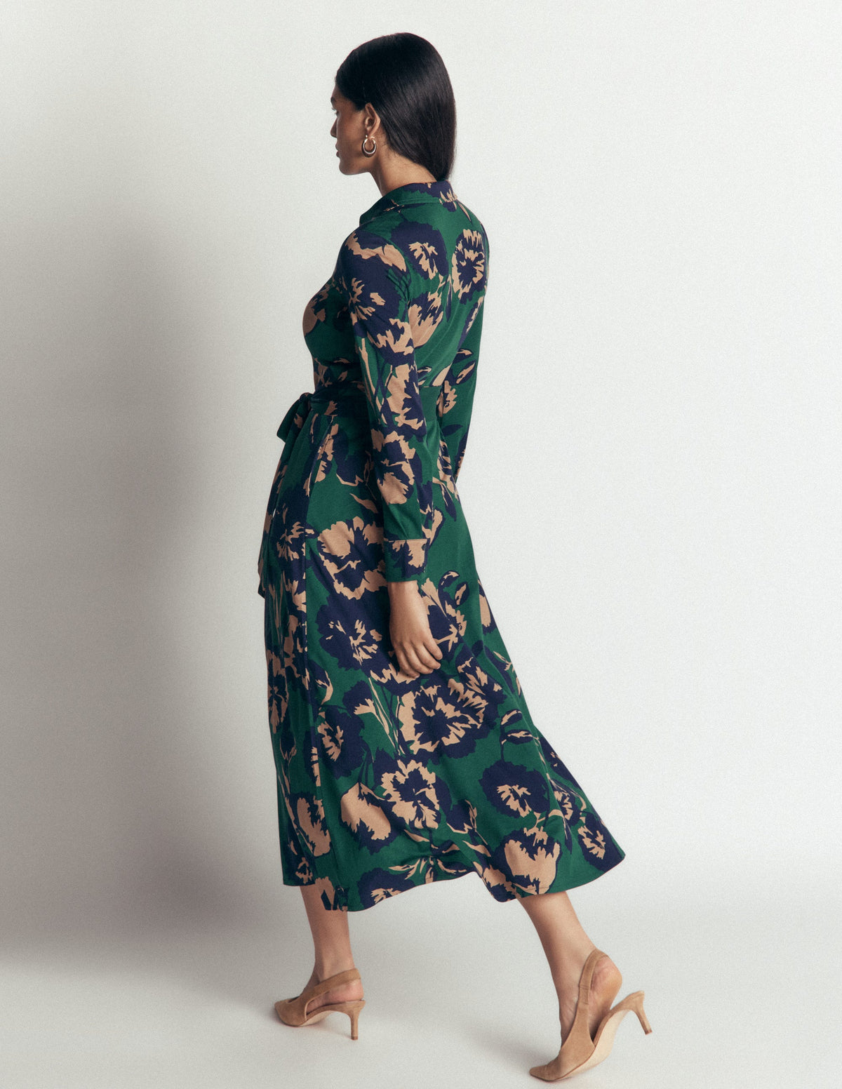 Marcia Jersey-Hemdblusenkleid-Seegras, Waldbrise - Image 3