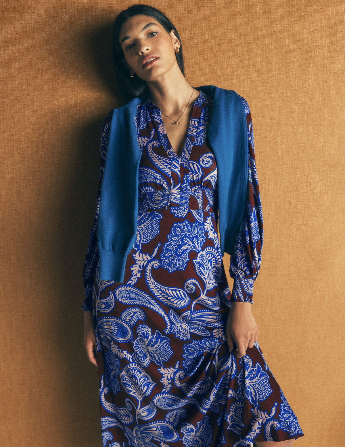 Georgia Jersey-Midikleid-Umbra, Paisley-Bouquet - Image 1