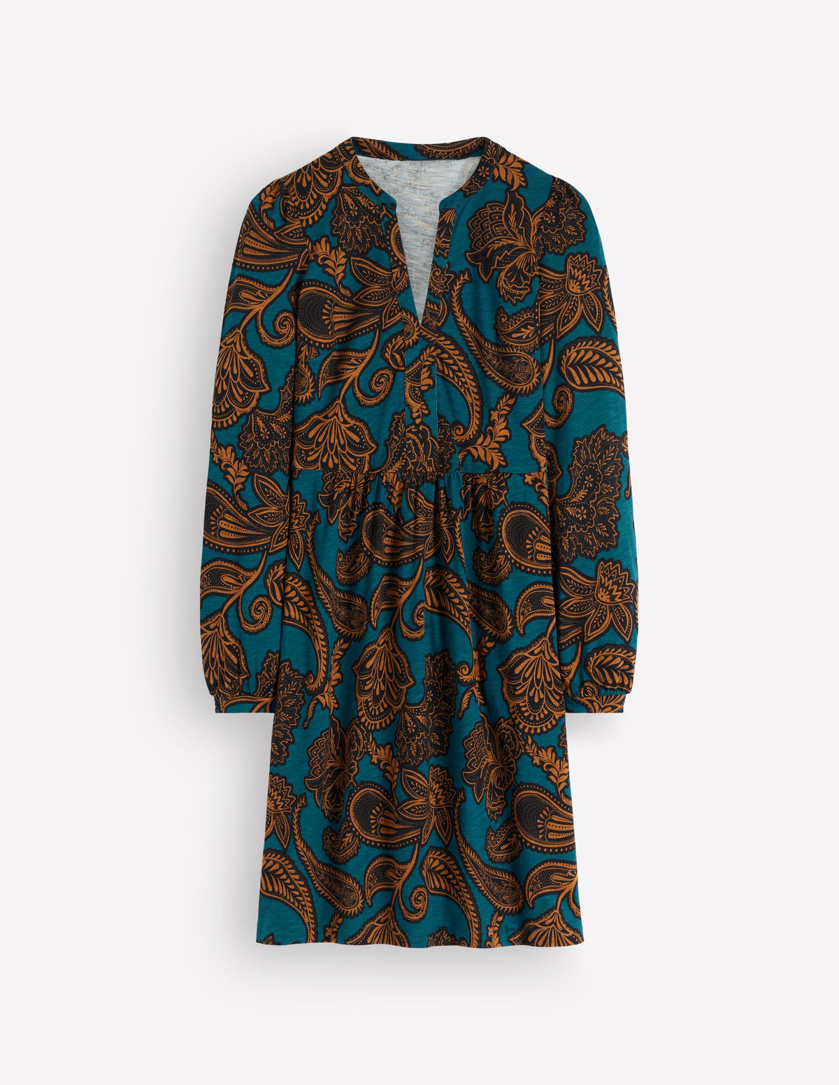 Naomi Lockeres Jerseykleid-Legionärsblau, Paisley-Bouquet - Image 6