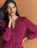Robe décontractée Naomi en jersey-Rouge betterave