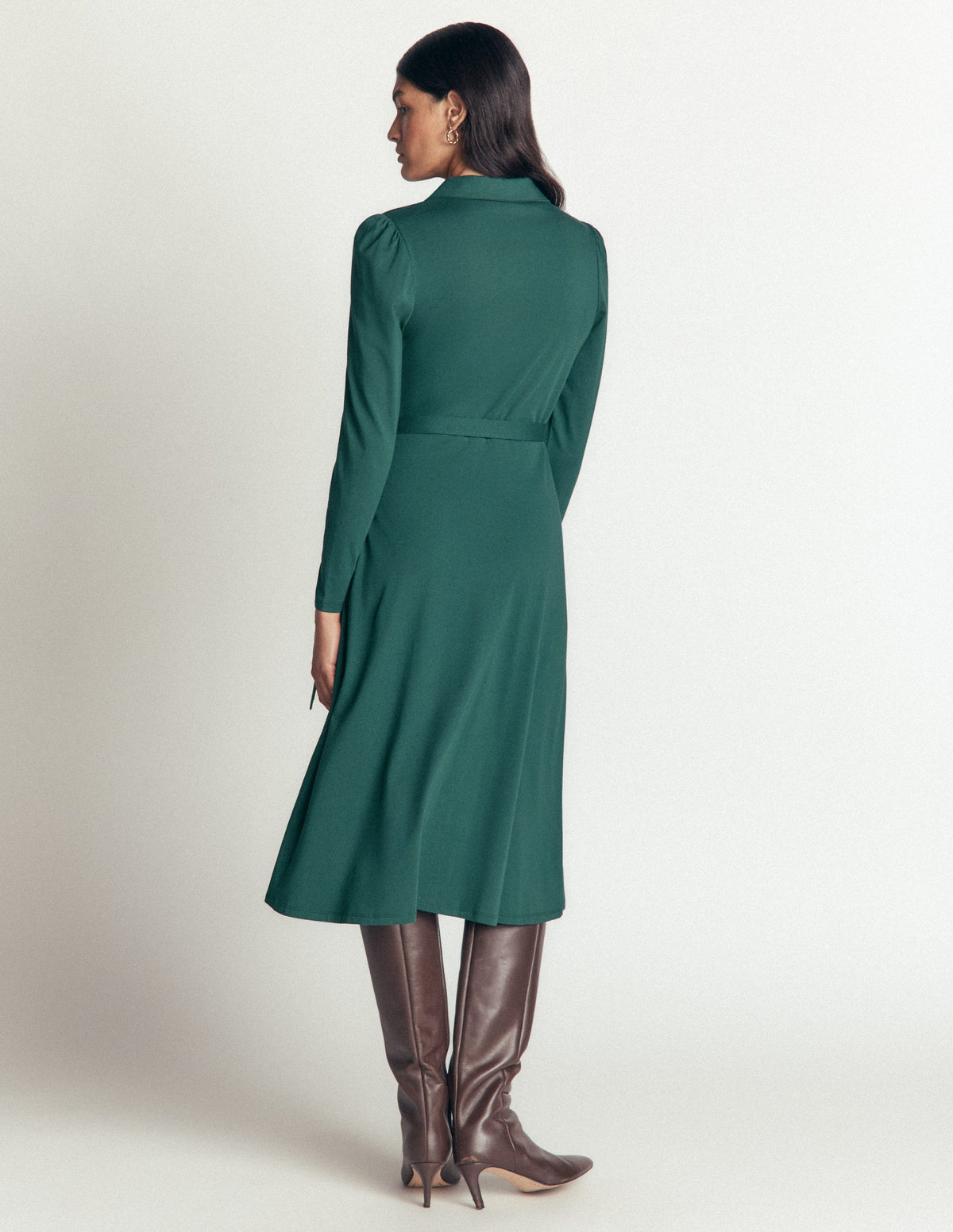 Robe Imogen en jersey à col-Sea Moss - Image 3