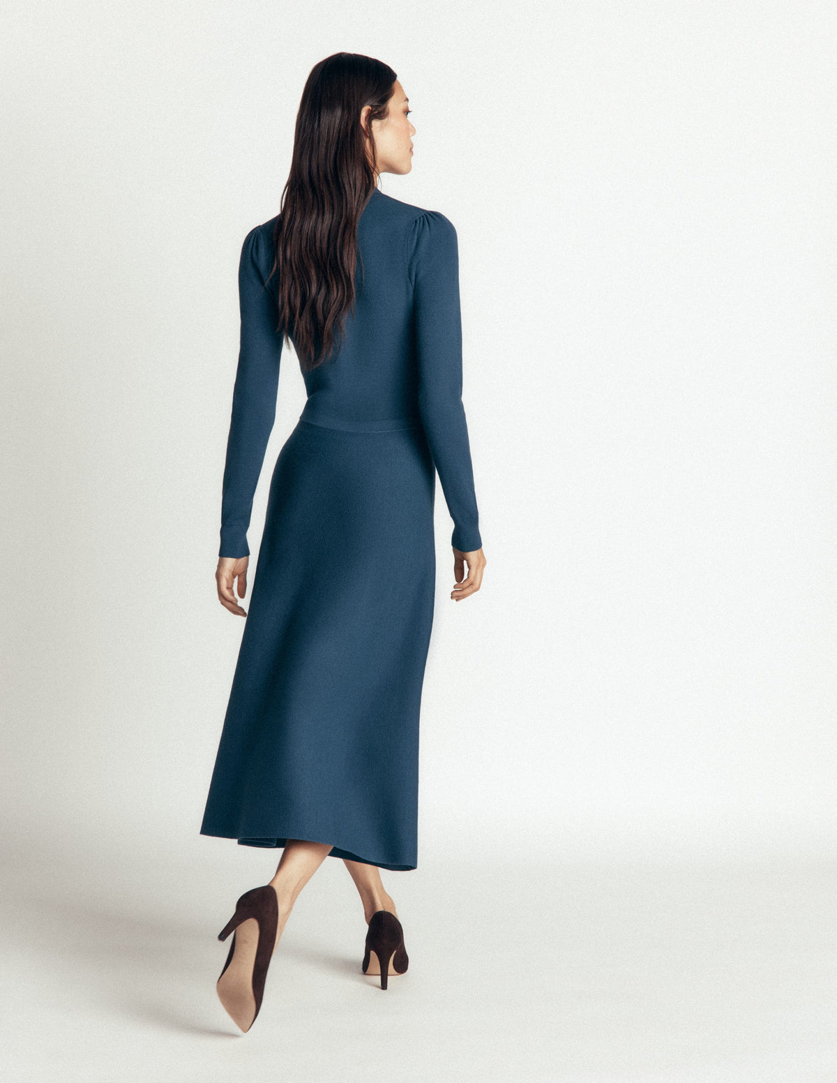 Fiona Strickkleid mit Reißverschluss vorn-Blau - Image 3