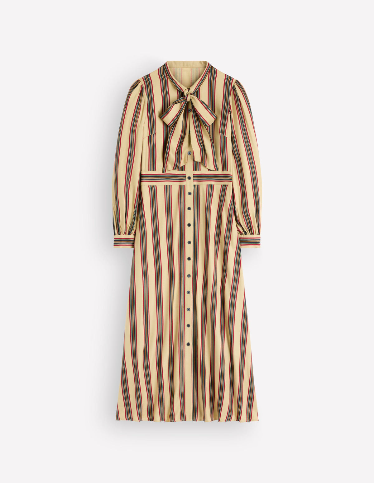 Hemdblusenkleid mit Schleifendetail-Bunt, Schuluniform Streifen - Image 7