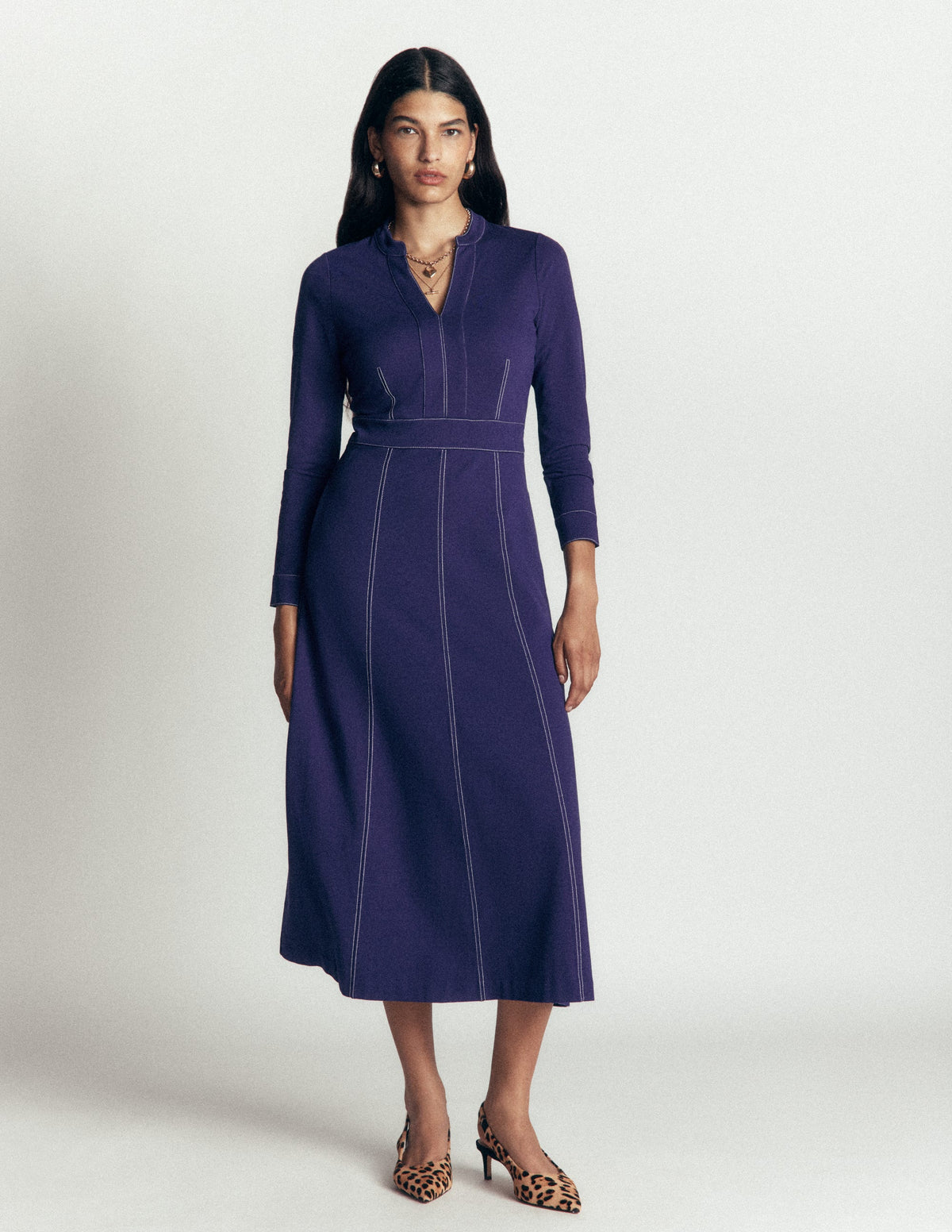 Alex Ponte-Midikleid in Kontrastfarben-Sternzeichen-Violett-4